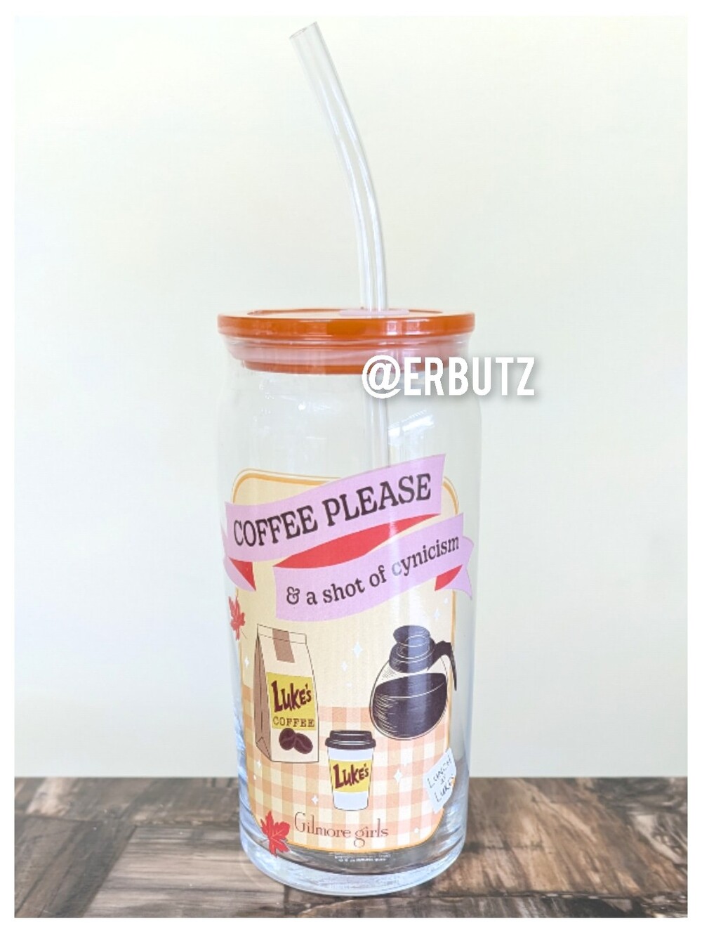 Gilmore Girls COFFEE PLEASE & A SHOT OF CYNICISM Travel Tumbler with Straw & Lid
